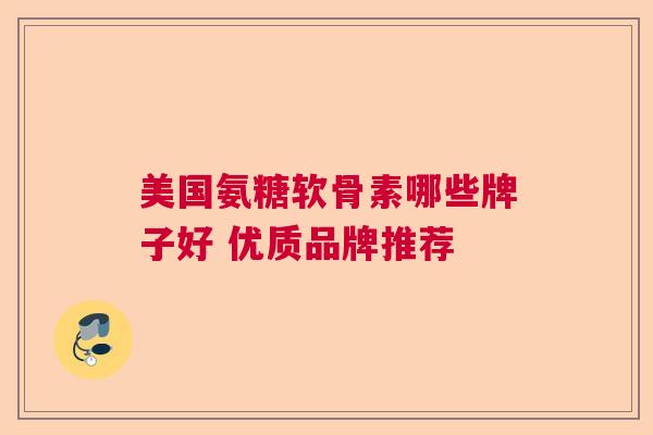美国氨糖软骨素哪些牌子好 优质品牌推荐