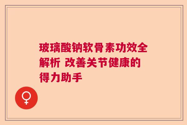 玻璃酸钠软骨素功效全解析 改善关节健康的得力助手